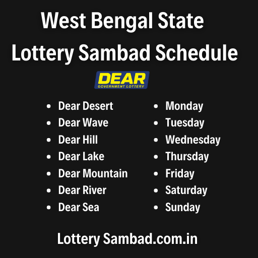 West Bengal State Lottery Sambad Schedule