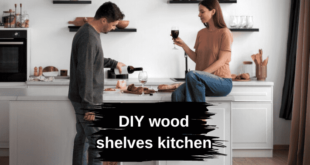 DIY wood shelves kitchen renovation