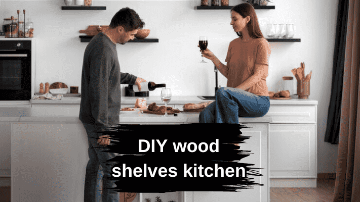 DIY wood shelves kitchen renovation